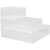 Martha Stewart Brody Desktop Storage Organizer, Stack and Slide Plastic Organizer Tray, Organizer for Office, Kitchen, or Vanity, 3″ x 7.5″, Clear(3″ x 3.75″  3″ x 7.5″  7.5″ x 6.25″ (1 of each))