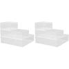 Martha Stewart Brody Desktop Storage Organizer, Stack and Slide Plastic Organizer Tray, Organizer for Office, Kitchen, or Vanity, 3″ x 7.5″, Clear(3″ x 3.75″  3″ x 7.5″  7.5″ x 6.25″ (2 of each))