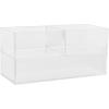 Martha Stewart Brody Desktop Storage Organizer, Stack and Slide Plastic Organizer Tray, Organizer for Office, Kitchen, or Vanity, 3″ x 7.5″, Clear(3″ x 3.75″ (2)  3″ x 7.5″ (1))