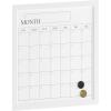 Martha Stewart Everette Magnetic Monthly Calendar Dry Erase Board with Included Dry Erase Marker and 2 Magnets, 18″ x 18″, Light Natural Woodgrain Frame(White Woodgrain)