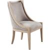 Martha Stewart Farmhouse Dining Room Chair, Recessed Arm Chair for Bedrooms, Nailhead Trim, Solid Wood Legs, Upholstered Reading Accent Chairs for Living Room, Kitchen Décor, Elmherst – Linen Color(Linen Color)