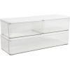 Martha Stewart Grady Clear Plastic Stackable Storage Boxes with White Engineered Wood Lids, Set of 3(Clear/White Engineered Top)