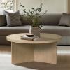 Martha Stewart Sadie Round Coffee Table – Starburst Veneer Top, Reclaimed Greige Wood Finish, Modern Accent for Living Room, Lounge, or Sitting Area, 36″ Dia x 16.5″ H(Reclaimed Greige)