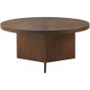 Martha Stewart Sadie Round Coffee Table – Starburst Veneer Top, Reclaimed Greige Wood Finish, Modern Accent for Living Room, Lounge, or Sitting Area, 36″ Dia x 16.5″ H(Walnut Brown)
