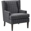 Martha Stewart Upholsterd Accent Chair Living Room Furniture – Modern Design, Leisurely Resting, Comfortable Foam Seat Cushion Bedroom Lounge, Sophisticated, 28.75″ W x 31″ D x 37.5″ H, Charcoal(Charcoal)