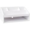 Martha Stewart Weston Wooden Desktop Organizer with Open Lower Storage Compartment, Engineered Wood Multipurpose Storage Caddy, White(White)