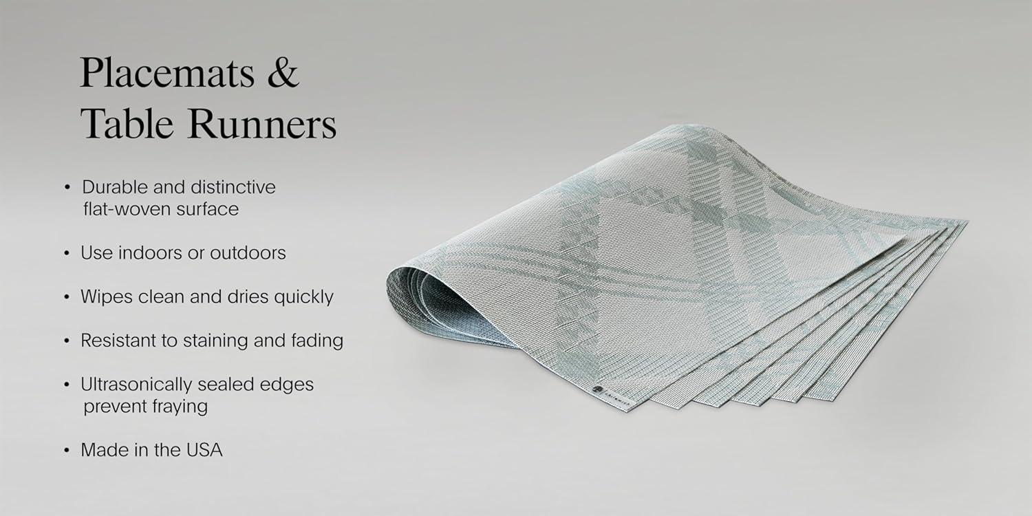image:imageMartha by Martha Stewart Chilewich Coverlet Placemats in Burnt Coral Set of 4 Easy Care Woven Tabletop Textiles IndoorOutdoor 185 x 135 RectangleAbalone