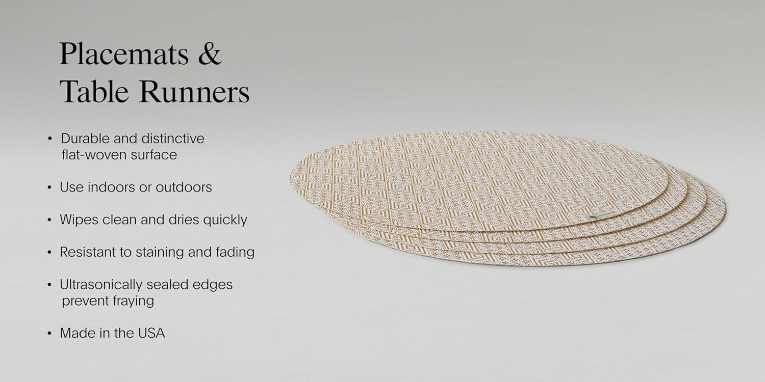image:imageMartha by Martha Stewart Chilewich Scroll Round Set of 4 Placemats in Burnt CoralSea