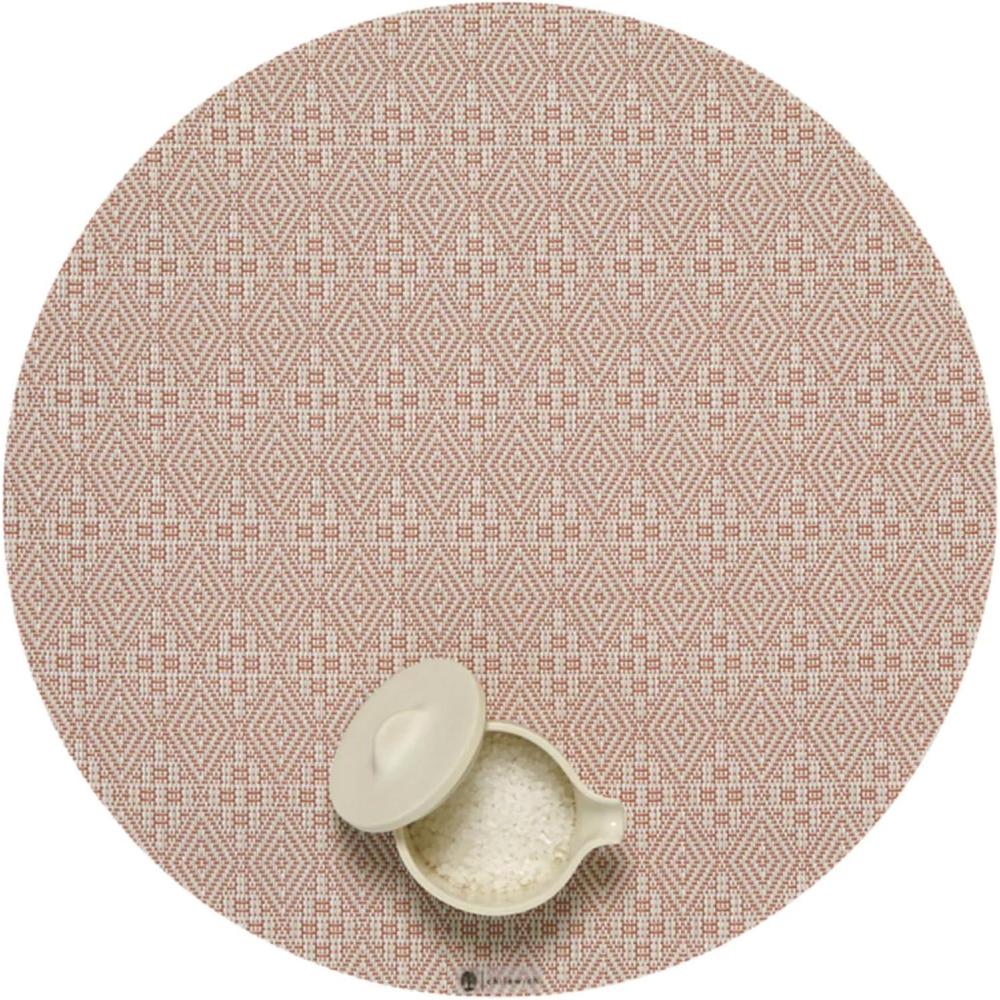image:imageMartha by Martha Stewart  Chilewich Boxwood Placemats in Wheat  Set of 4  Easy Care Woven Tabletop Textiles  IndoorOutdoor  15 RoundBurnt Coral