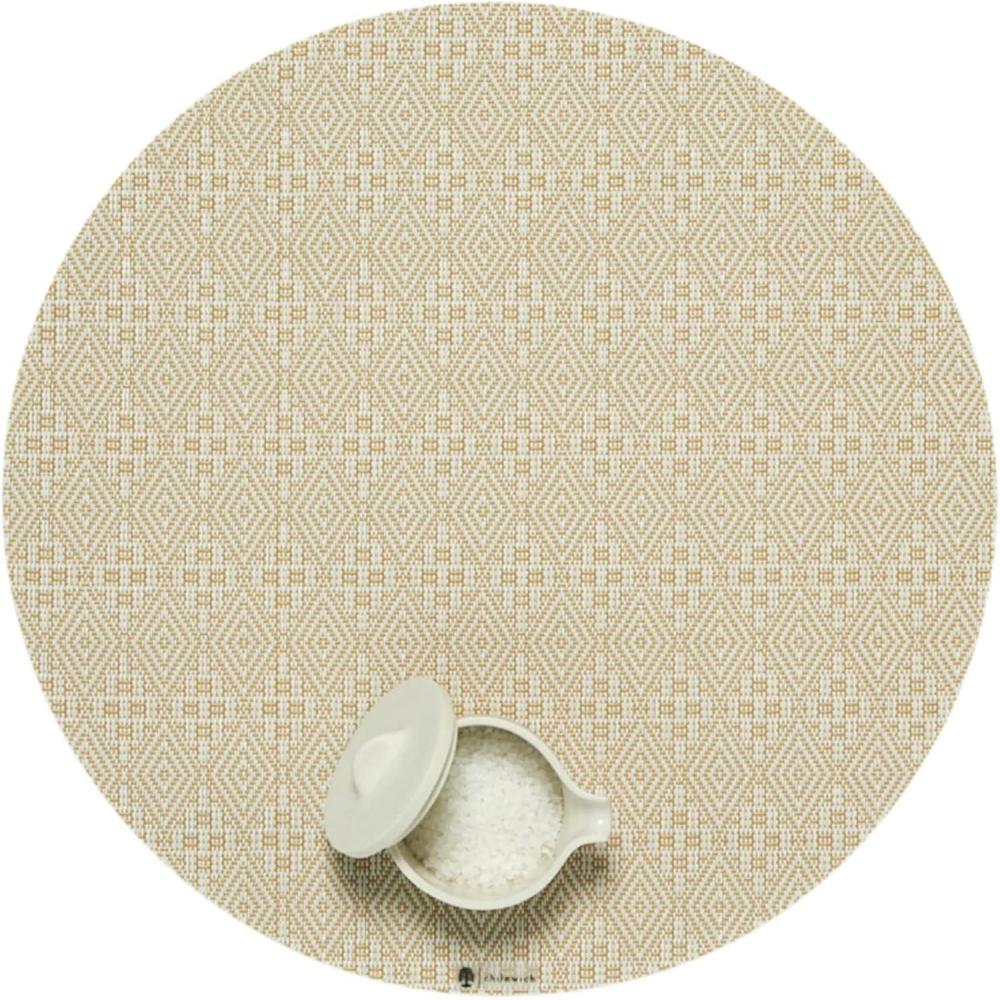 image:imageMartha by Martha Stewart  Chilewich Boxwood Placemats in Wheat  Set of 4  Easy Care Woven Tabletop Textiles  IndoorOutdoor  15 RoundWheat