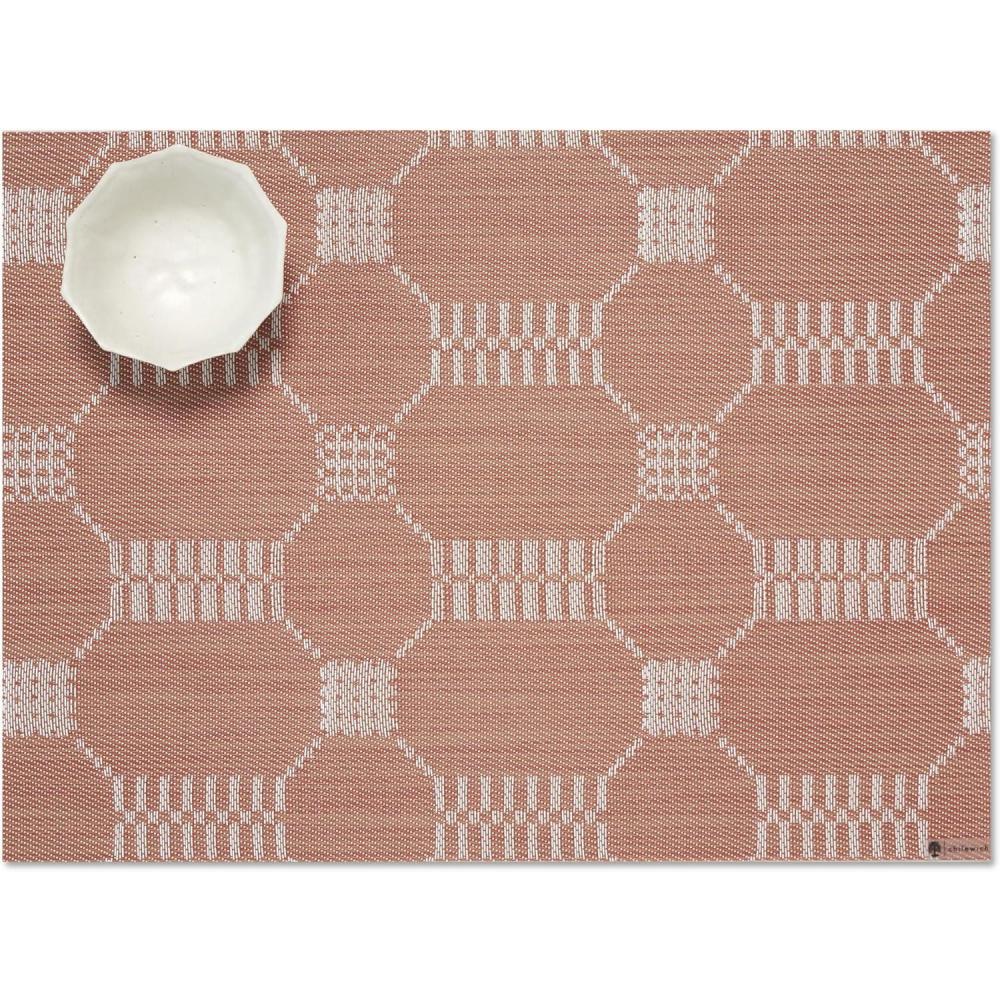 image:imageMartha by Martha Stewart Chilewich Coverlet Placemats in Burnt Coral Set of 4 Easy Care Woven Tabletop Textiles IndoorOutdoor 185 x 135 RectangleBurnt Coral