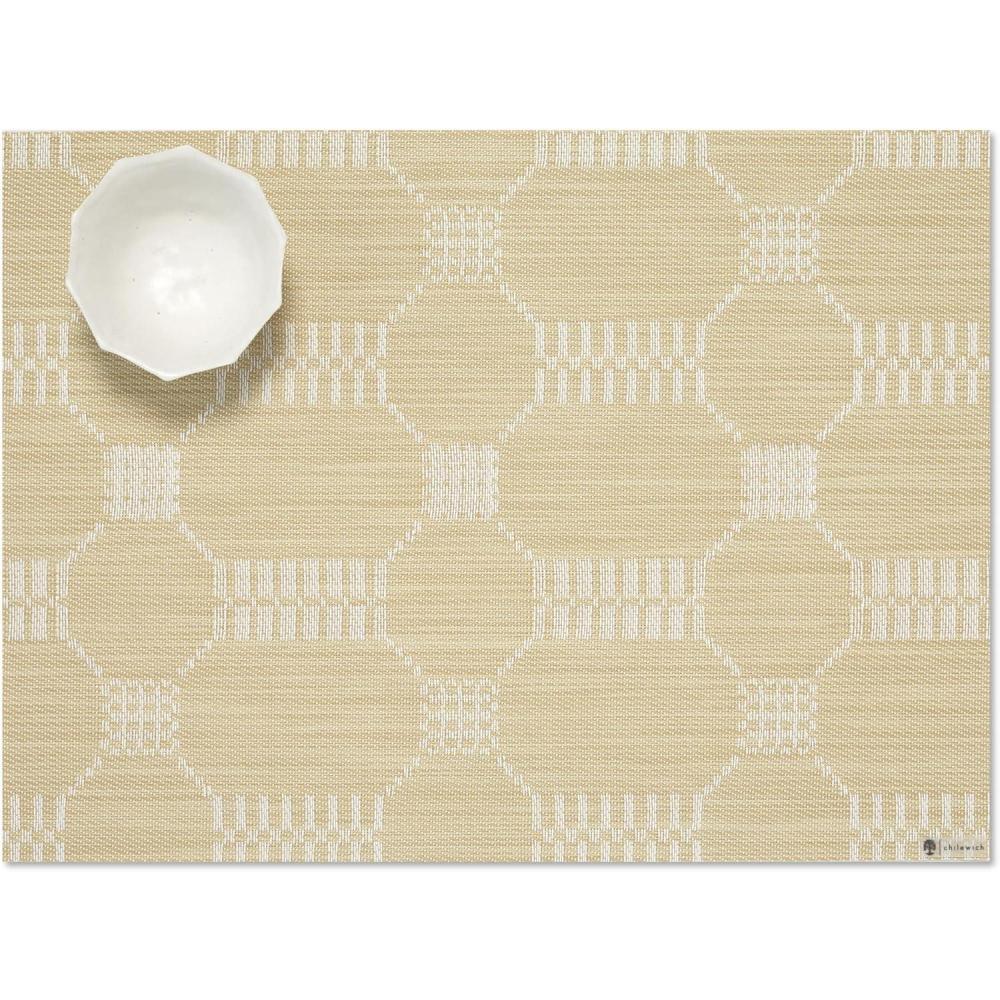 image:imageMartha by Martha Stewart  Chilewich Coverlet Placemats in Burnt Coral  Set of 4  Easy Care Woven Tabletop Textiles  IndoorOutdoor  185 x 135 RectangleWheat