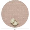 Martha by Martha Stewart | Chilewich Boxwood Placemats in Wheat – Set of 4 – Easy Care Woven Tabletop Textiles – Indoor/Outdoor – 15″ Round(Burnt Coral)