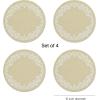 Martha by Martha Stewart | Chilewich Scroll Round Set of 4 Placemats in Burnt Coral(Wheat)