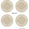 Martha by Martha Stewart | Chilewich Scroll Round Set of 4 Placemats in Wheat(Flax)