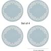 Martha by Martha Stewart | Chilewich Scroll Round Set of 4 Placemats in Wheat(Sea)