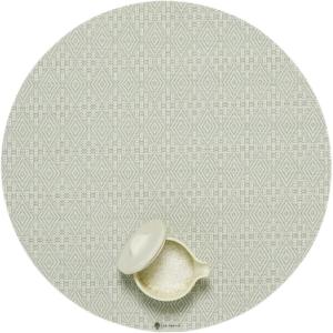 Martha by Martha Stewart | Chilewich Boxwood Placemats in Wheat – Set of 4 – Easy Care Woven Tabletop Textiles – Indoor/Outdoor – 15″ Round(Abalone)