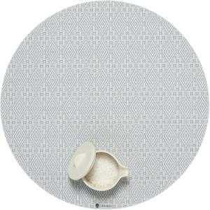 Martha by Martha Stewart | Chilewich Boxwood Placemats in Wheat – Set of 4 – Easy Care Woven Tabletop Textiles – Indoor/Outdoor – 15″ Round(Sea)