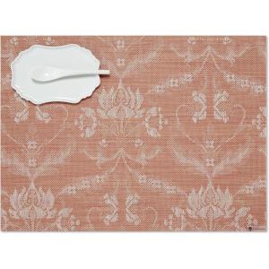 Martha by Martha Stewart | Chilewich Damask Placemats in Sea – Set of 4 – Easy Care Woven Tabletop Textiles – Indoor/Outdoor – 18.5″ x 13.5″ Rectangle(Burnt Coral)