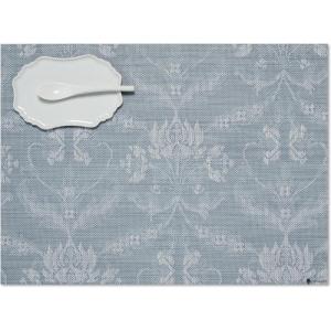 Martha by Martha Stewart | Chilewich Damask Placemats in Sea – Set of 4 – Easy Care Woven Tabletop Textiles – Indoor/Outdoor – 18.5″ x 13.5″ Rectangle(Sea)
