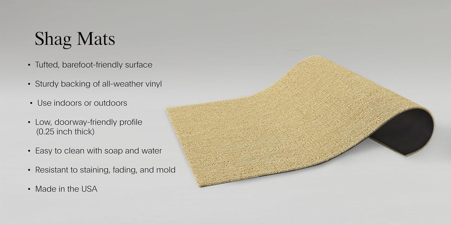 image:imageChilewich Martha by Martha Stewart Heathered Shag Floor Mat in Wheat 21x36 Easy Care Welcome Mat Premium IndoorOutdoor Tufted Rug for Entry Kitchen Bath Pool with Weatherproof Backing