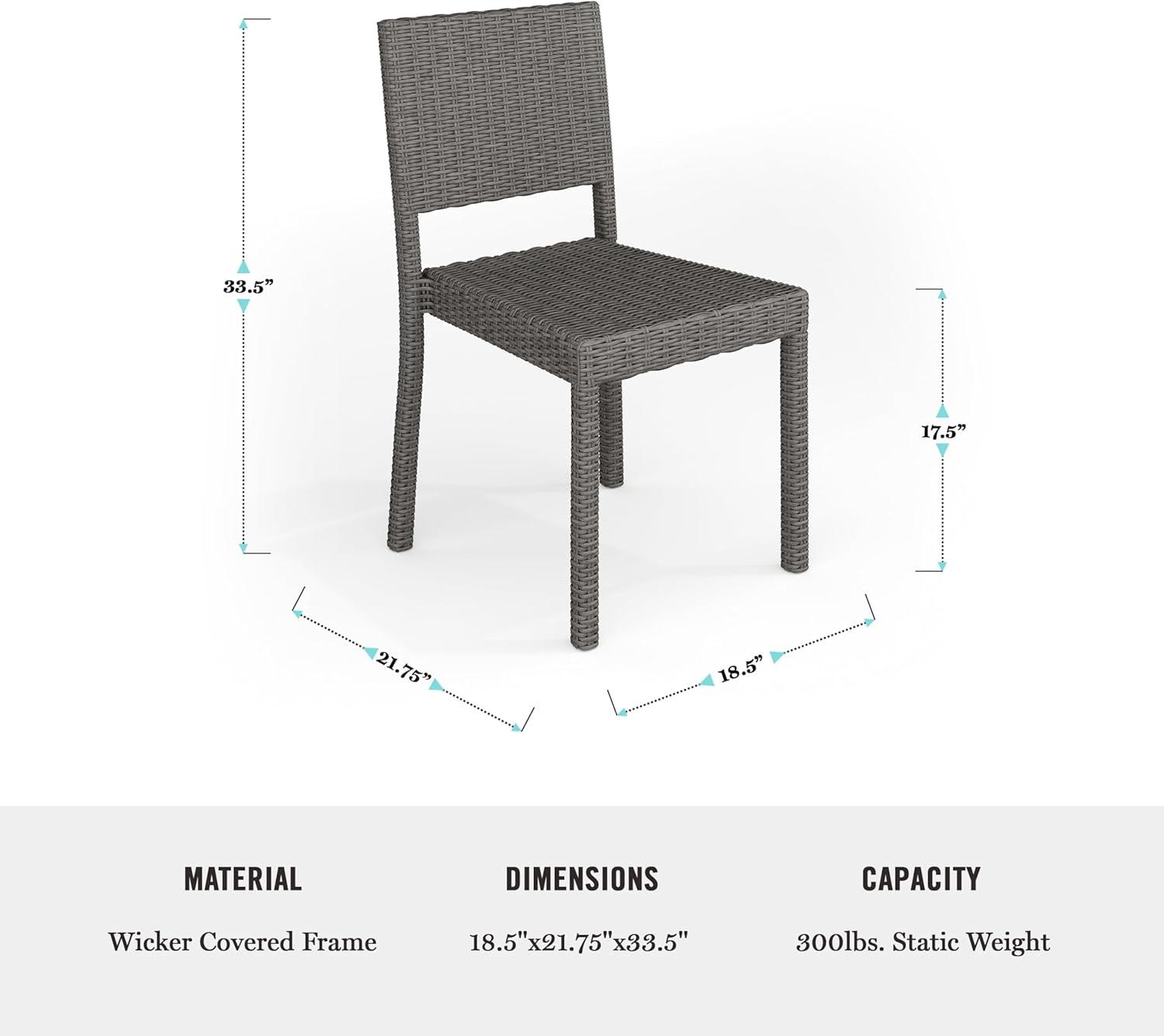 image:imageMartha Stewart Bedford 7Piece IndoorOutdoor Dining Set with 6 Stackable Chairs and 62 Patio Table with Faux Wood Top and Rattan Wicker Finish in GrayGrey