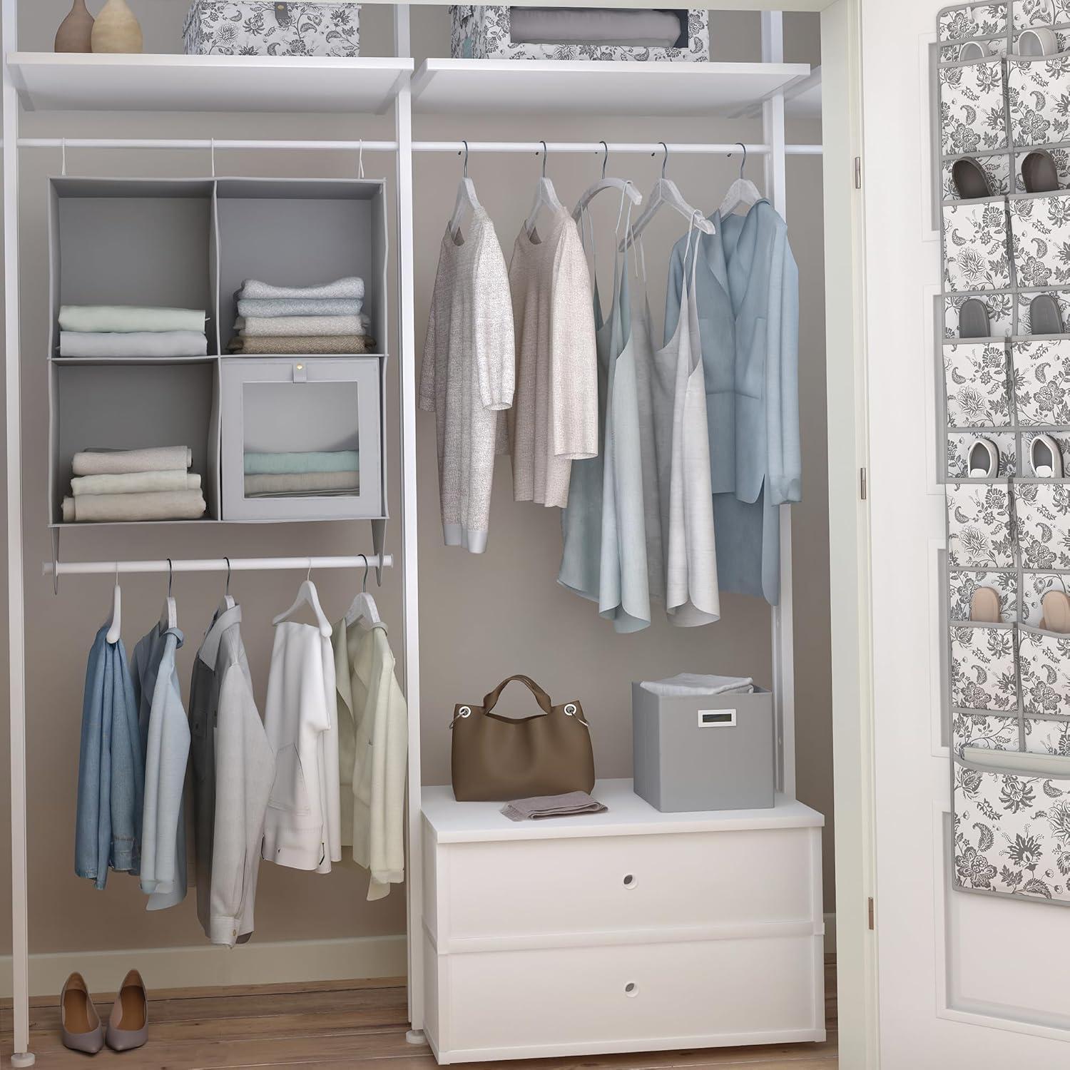 image:imageMartha Stewart Essential Collapsible Stackable Decorative Home Storage Organization With Lidded Tops Set of 2 Lidded Storage Boxes Bedford FloralGrey