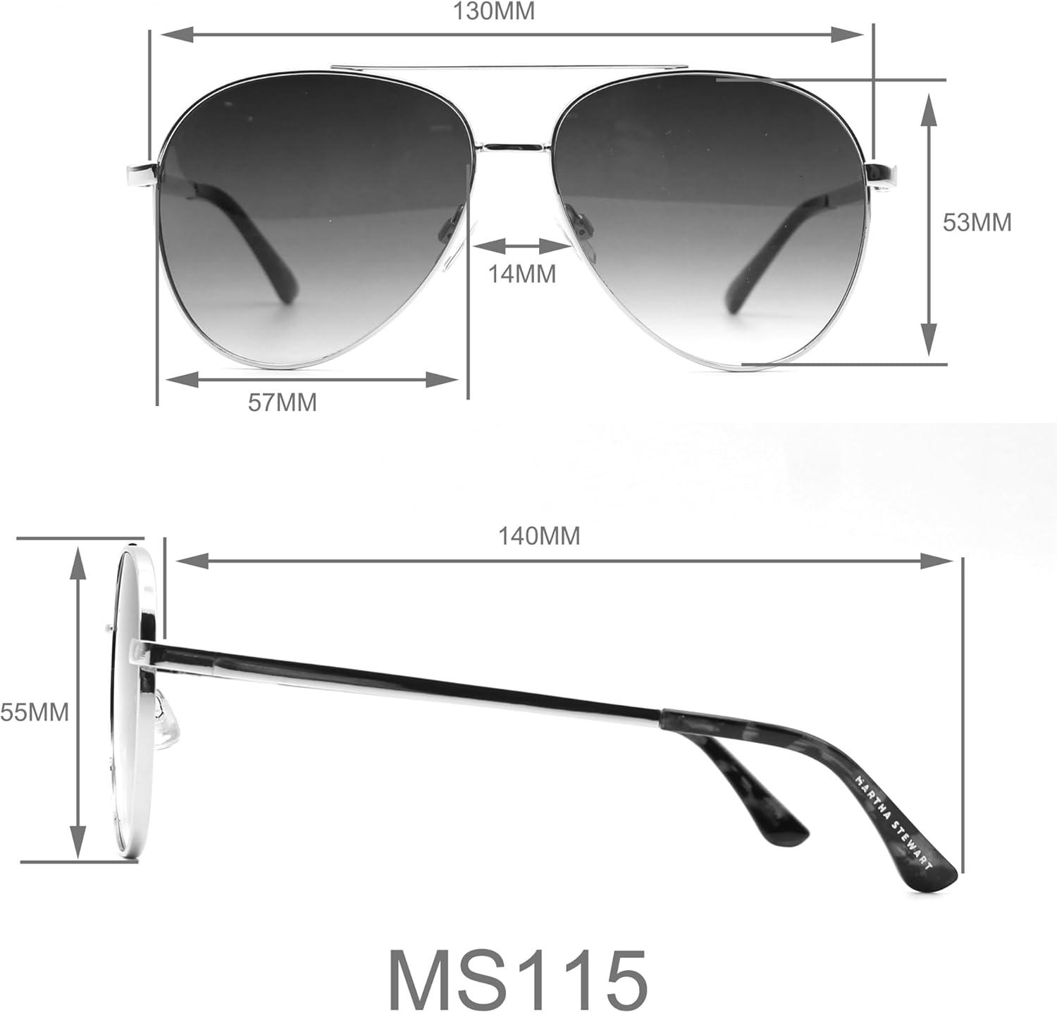 image:imageMartha Stewart Women Protective Metal Aviator Pilot SunglassesGold and Tortoise