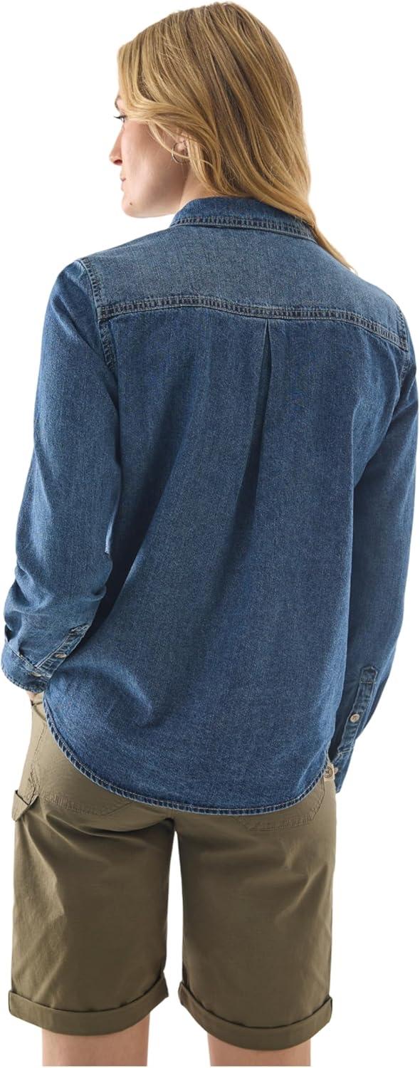 image:imageMartha Stewart Womens Chambray Shirt Denim Shacket Button Down Jean Top Long SleeveVintage Wash