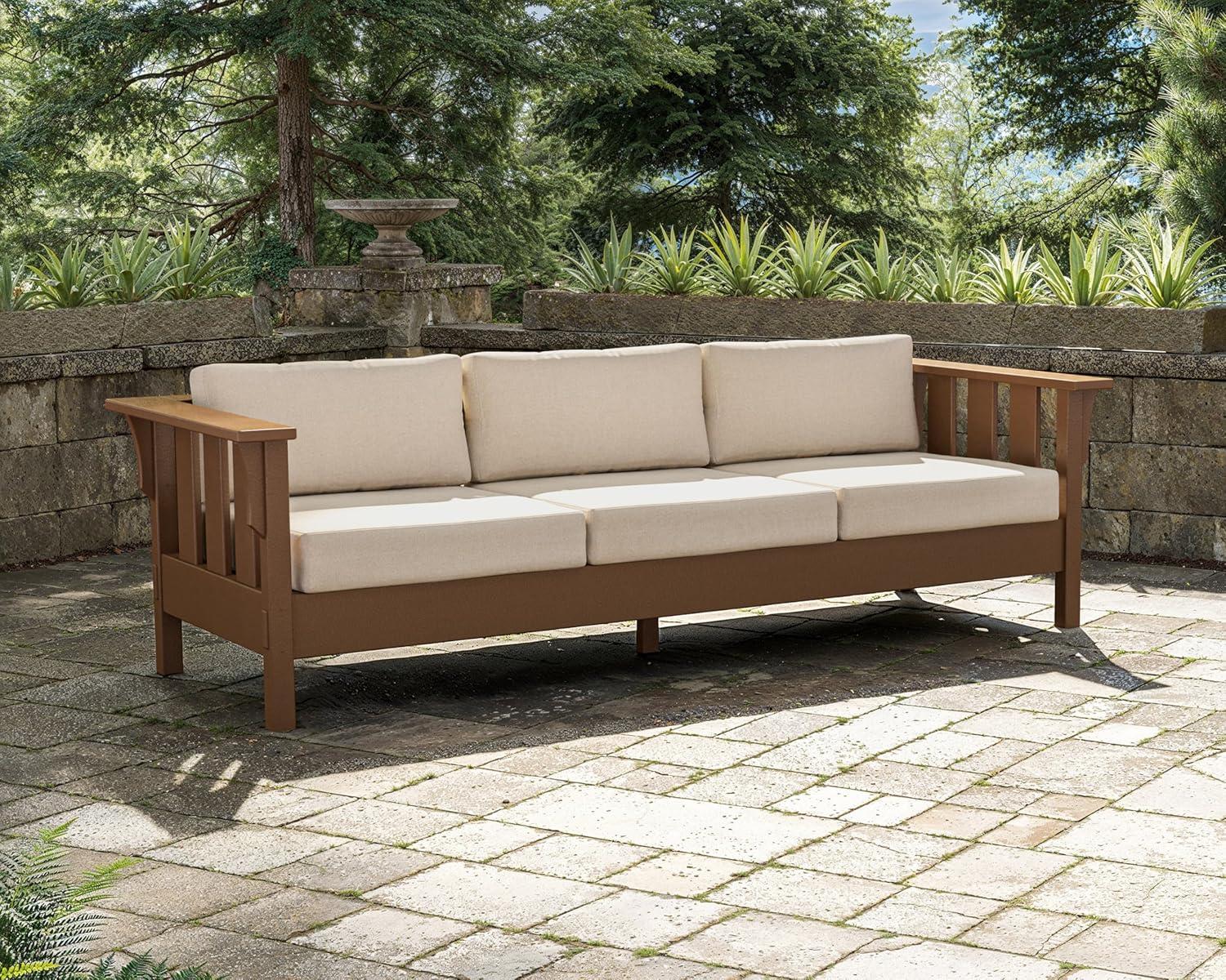 image:imageMartha Stewart by POLYWOOD Acadia Deep Seating Sofa in Slate GreyNatural LinenBlack Dune Burlap