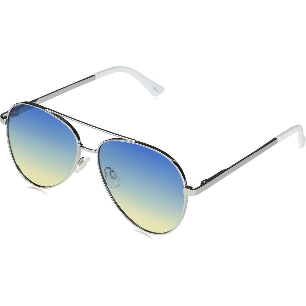 image:imageMartha Stewart Women Protective Metal Aviator Pilot SunglassesSilver and White