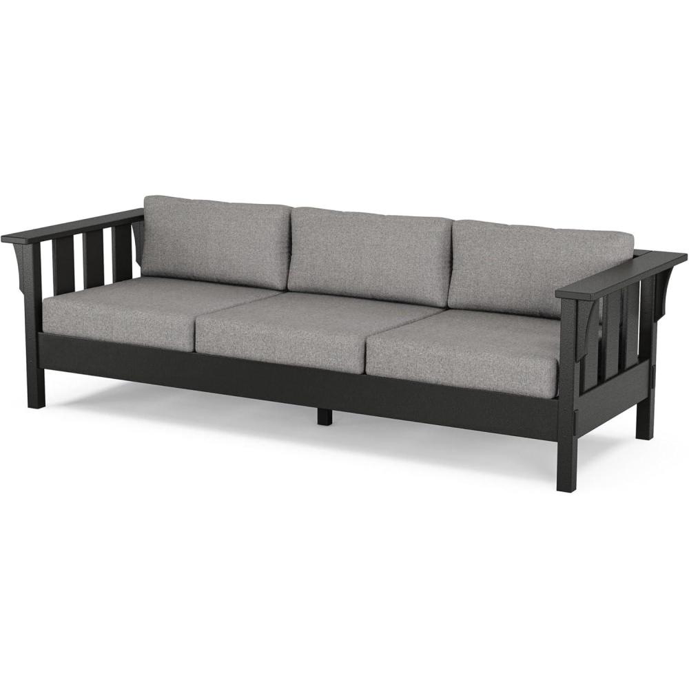 image:imageMartha Stewart by POLYWOOD Acadia Deep Seating Sofa in Slate GreyNatural LinenBlack Grey Mist