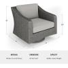 Martha Stewart Bedford Indoor-Outdoor Patio Chair with 360° Swivel Functionality and Rattan Wicker Finish in Gray with Gray All-Weather Cushions