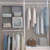 Martha Stewart Essential Closet Home Storage and Organization for Storing Sweaters, Blankets, Handbags, Hanging Shirts Accessories, 4-Shelf Hanging Organizer with 2 Craft Cubes, Stone