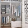 Martha Stewart Essential Closet Home Storage and Organization for Storing Sweaters, Blankets, Handbags, Hanging Shirts Accessories, 4-Shelf Hanging Organizer with 2 Craft Cubes, Stone