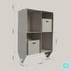 Martha Stewart Essential Closet Home Storage and Organization for Storing Sweaters, Blankets, Handbags, Hanging Shirts Accessories, 4-Shelf Hanging Organizer with 2 Craft Cubes, Cottage Dot