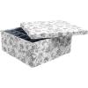 Martha Stewart Essential Collapsible Stackable Decorative Home Storage Organization With Lidded Tops, Set of 2 Lidded Storage Boxes, Bedford Floral(Bedford Floral)