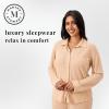 Martha Stewart Waffle 2-Piece Notch Collar Long Sleeve Button Down Pajama Set for Women