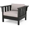 Martha Stewart by POLYWOOD® Acadia 4-Piece Deep Seating Set with Loveseat in Teak/Dune Burlap(Black / Dune Burlap)