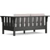 Martha Stewart by POLYWOOD® Acadia 4-Piece Deep Seating Set with Loveseat in Teak/Dune Burlap(Black / Dune Burlap)