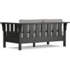 Martha Stewart by POLYWOOD® Acadia 4-Piece Deep Seating Set with Loveseat in Teak/Dune Burlap(Black / Grey Mist)
