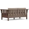 Martha Stewart by POLYWOOD® Acadia 4-Piece Deep Seating Set with Loveseat in Teak/Dune Burlap(Mahogany / Spiced Burlap)