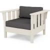 Martha Stewart by POLYWOOD® Acadia 4-Piece Deep Seating Set with Loveseat in Teak/Dune Burlap(Sand / Ash Charcoal)