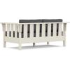 Martha Stewart by POLYWOOD® Acadia 4-Piece Deep Seating Set with Loveseat in Teak/Dune Burlap(Sand / Ash Charcoal)