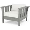 Martha Stewart by POLYWOOD® Acadia 4-Piece Deep Seating Set with Loveseat in Teak/Dune Burlap(Slate Grey / Natural Linen)