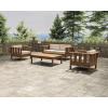 Martha Stewart by POLYWOOD® Acadia 4-Piece Deep Seating Set with Loveseat in Teak/Dune Burlap(Teak / Dune Burlap)