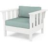 Martha Stewart by POLYWOOD® Acadia 4-Piece Deep Seating Set with Loveseat in Teak/Dune Burlap(White / Glacier Spa)