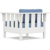 Martha Stewart by POLYWOOD® Acadia 4-Piece Deep Seating Set with Loveseat in Teak/Dune Burlap(White / Sky Blue)