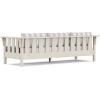 Martha Stewart by POLYWOOD® Acadia Deep Seating Sofa in Slate Grey/Natural Linen(Sand / Cabana Stripe Dune Burlap)