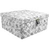 Martha Stewart Essential Collapsible Stackable Decorative Home Storage Organization With Lidded Tops, Set of 2 Lidded Storage Boxes, Bedford Floral(Bedford Floral)